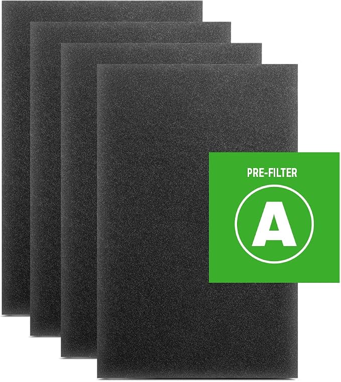 HRF-A300 Air Purifier Pre Kit Filter,4 Piece Set - Allergen Air Filter Targets Dust,VOC,Pet,Kitchen,and Wildfire/Smoke