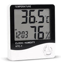 HTC-1 Digital Hygrometer Indoor Thermometer Clock/Alarm Humidity Meter Room Thermometer with Temperature and Humidity Monitor