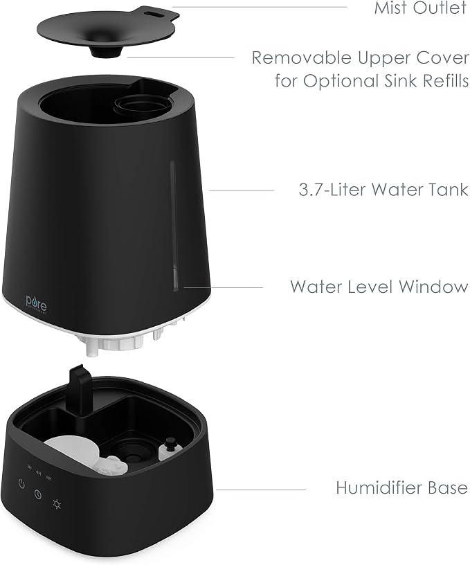 HUME Max - Easy Top-Fill Ultrasonic Cool Mist Humidifier, 3.7-L (1 Gallon) Water Tank, 3 Mist Settings, alternate product