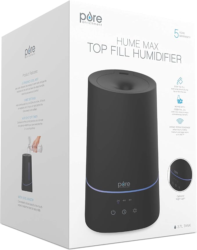 HUME Max - Easy Top-Fill Ultrasonic Cool Mist Humidifier, 3.7-L (1 Gallon) Water Tank, 3 Mist Settings, alternate product