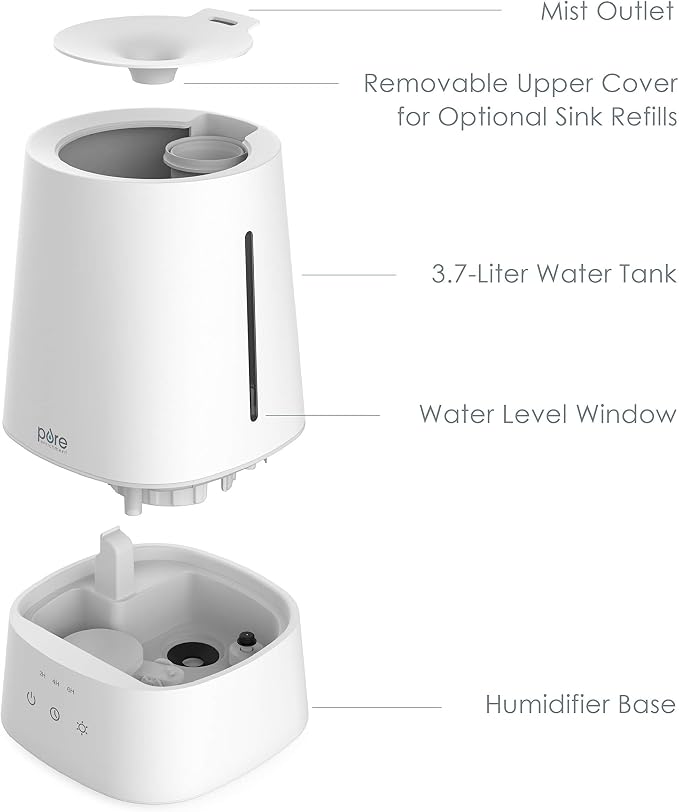 HUME Max - Easy Top-Fill Ultrasonic Cool Mist Humidifier, 3.7-L (1 Gallon) Water Tank, 3 Mist Settings, alternate product