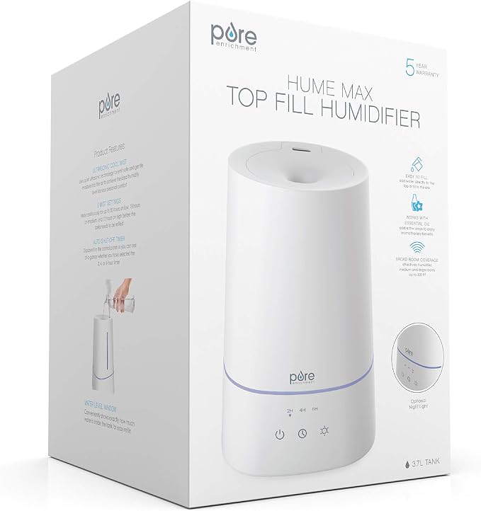 HUME Max - Easy Top-Fill Ultrasonic Cool Mist Humidifier, 3.7-L (1 Gallon) Water Tank, 3 Mist Settings, alternate product