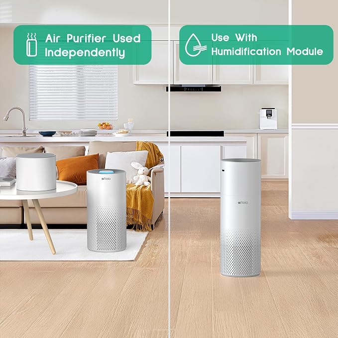 Humidifier and Air Purifier in One, Air Purifier and Humidifier Combo for Home, 22dB| 7 Colors Light Air Purifiers 2 in 1