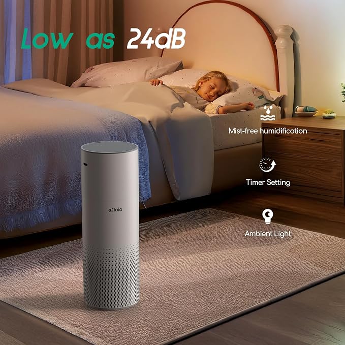 Humidifier and Air Purifier in One, Air Purifier and Humidifier Combo for Home, 22dB| 7 Colors Light Air Purifiers 2 in 1