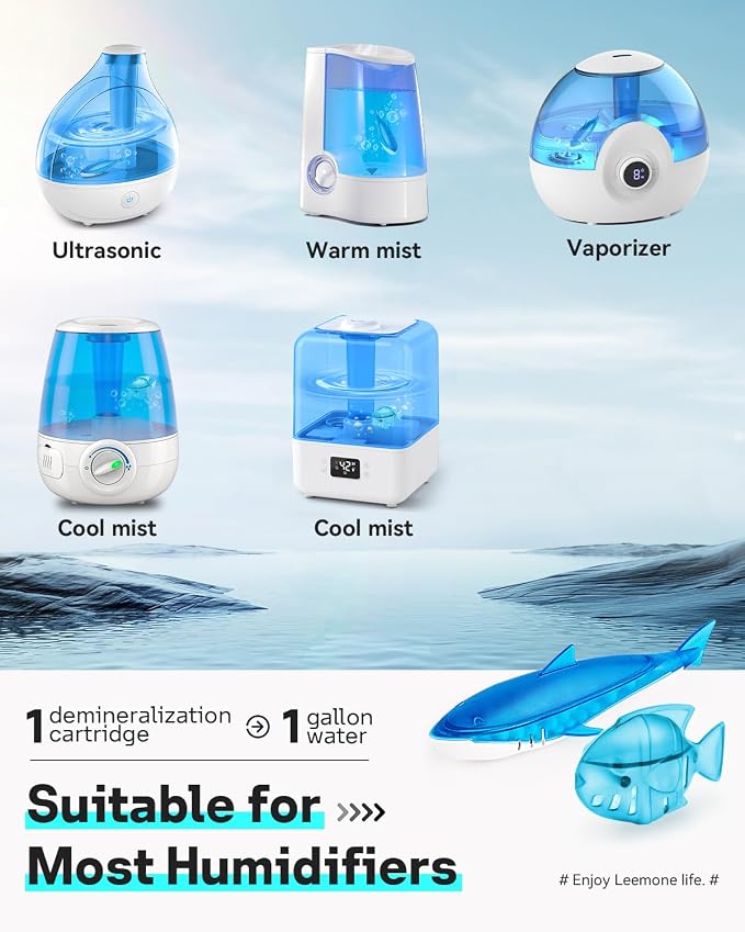 Humidifier Cleaner Float Shark & Fish -Humidifier Accessories Compatible with All Humidifiers and Fish Tanks(6 Pack)