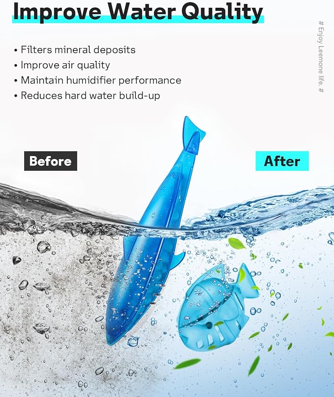 Humidifier Cleaner Float Shark & Fish -Humidifier Accessories Compatible with All Humidifiers and Fish Tanks(6 Pack)