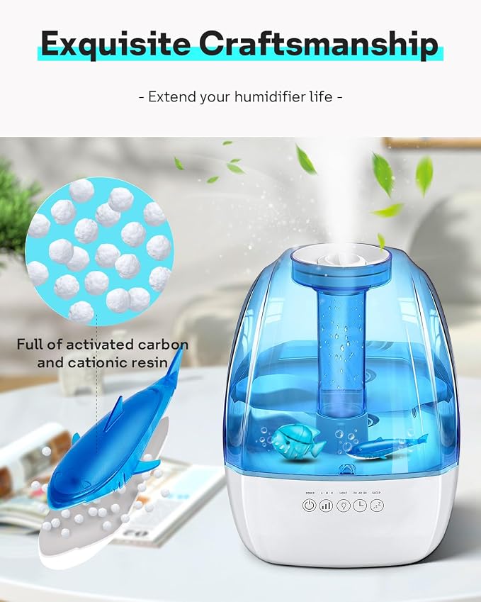 Humidifier Cleaner Float Shark & Fish -Humidifier Accessories Compatible with All Humidifiers and Fish Tanks(6 Pack)