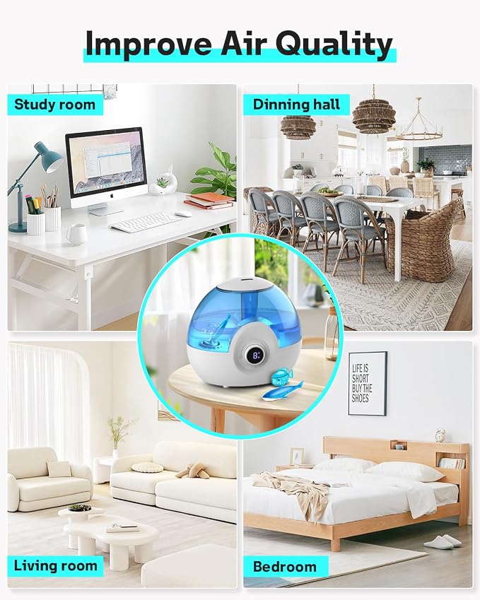 Humidifier Cleaner Float Shark & Fish -Humidifier Accessories Compatible with All Humidifiers and Fish Tanks(6 Pack)