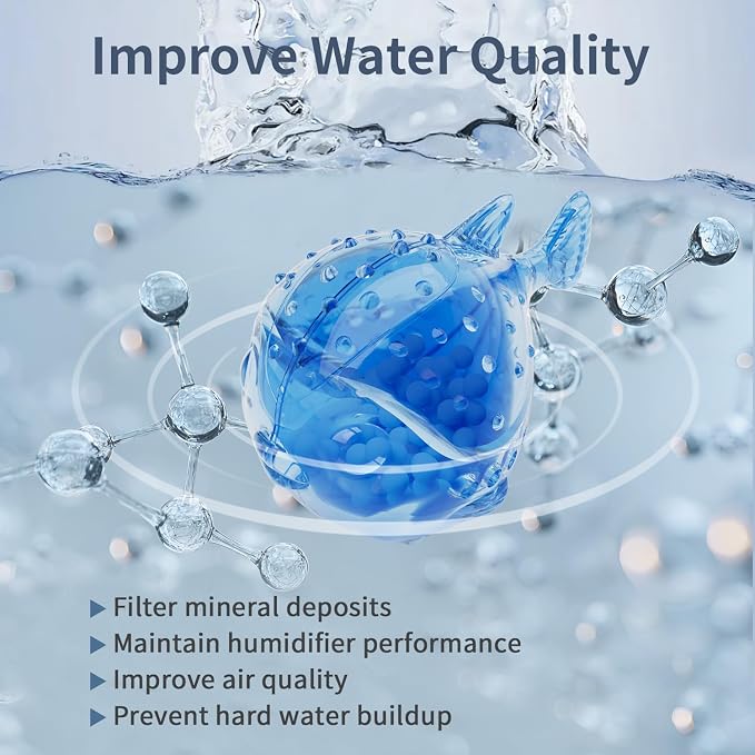 Humidifier Cleaning Fish: 12 Packs Humidifier Tank Cleaner Ball Compatible with Most Humidifiers, Purifier Water, alternate