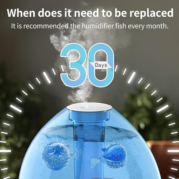 Humidifier Cleaning Fish: 12 Packs Humidifier Tank Cleaner Ball Compatible with Most Humidifiers, Purifier Water, alternate