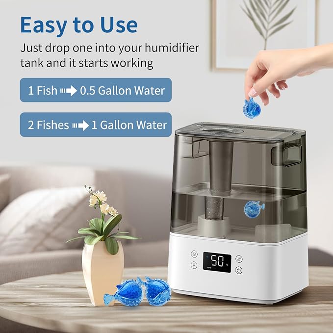 Humidifier Cleaning Fish - Humidifier Tank Cleaner Demineralization Cartridge | help reduce Hard Water Build-Up, alternate