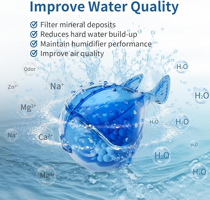 Humidifier Cleaning Fish - Humidifier Tank Cleaner Demineralization Cartridge | help reduce Hard Water Build-Up, alternate