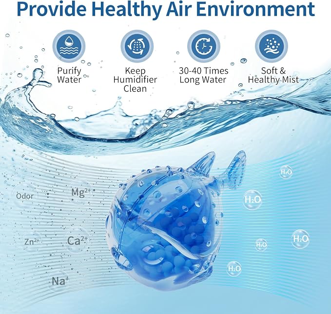 Humidifier Cleaning Fish - Humidifier Tank Cleaner Demineralization Cartridge | help reduce Hard Water Build-Up, alternate