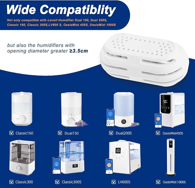 Humidifier Demineralization Cartridge, Compatible with All Top Fill Humidifiers, Calcium and Magnesium Ion Softening