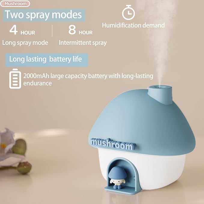 Humidifier for Bedroom,Portable Humidifier,Baby humidifiers with 7 modes of sunset atmosphere lighting and 2 modes of night