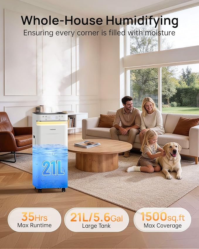 Humidifier Large Room 21L/5.6gal, 1500sq.ft Whole House Humidifiers for Home, Large Humidifier for Bedroom, alternate product