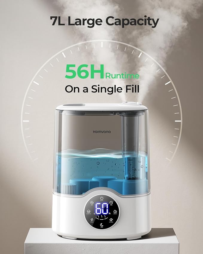 Humidifier Large Room, 7L (807ft2) Smart Warm and Cool Mist, Top-Fill Humidifiers for Bedroom Baby Nursery Grow Tent