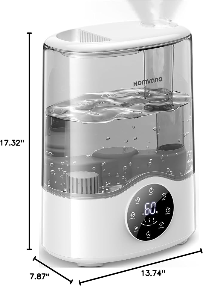 Humidifier Large Room, 7L (807ft2) Smart Warm and Cool Mist, Top-Fill Humidifiers for Bedroom Baby Nursery Grow Tent