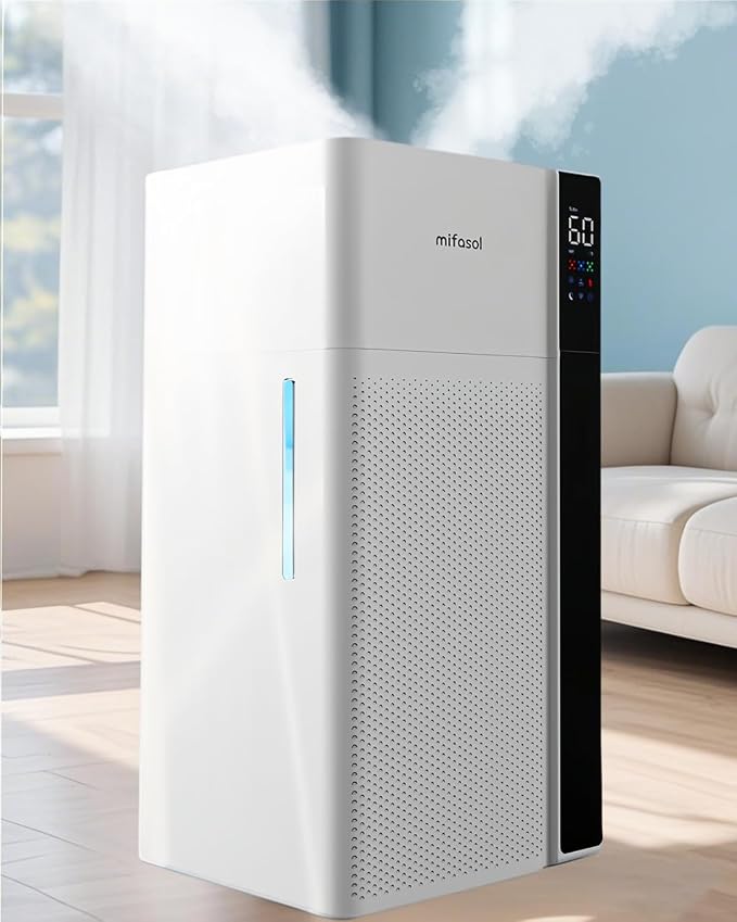 Humidifier Large Room Warm and Cool Mist, 5.3Gal/20L Humidifiers for Home 1500 sq ft, Double Nozzles Whole House Humidifier