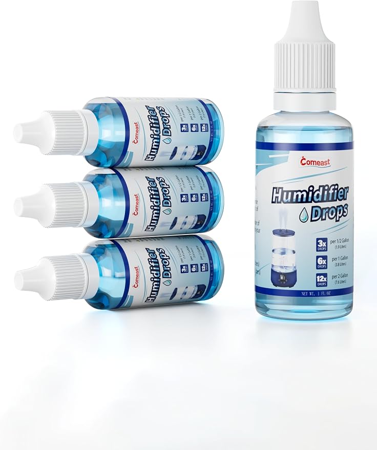Humidifier Treatment Drops Concentrate Cleaner Reduces Buildup & Scaling, Deodorizes Water, Fits All Models, 400+ Day Supply