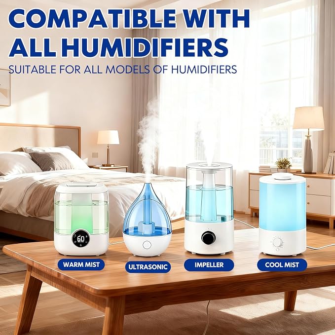 Humidifier Treatment Drops Concentrate Cleaner Reduces Buildup & Scaling, Deodorizes Water, Fits All Models, 400+ Day Supply