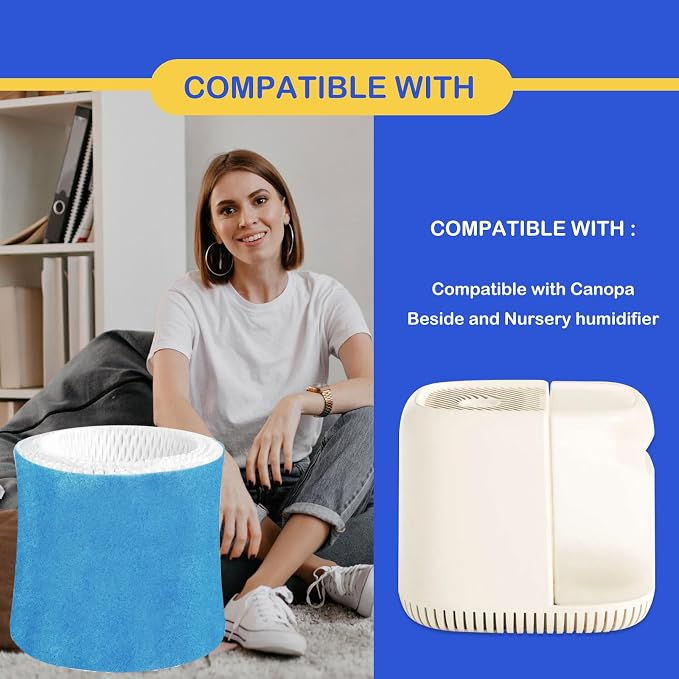 Humidifier Wicking Filter Replacement 2.0 Compatible with Canopy Bedside and Nursery Humidifier 2.0, Wood Pulp & Paper