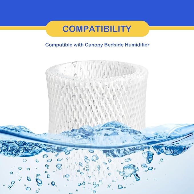 Humidifier Wicking Replacement Filter Compatible with Canopy Bedside and Nursery Humidifier, Wood Pulp & Paper Filter, 3 Pack