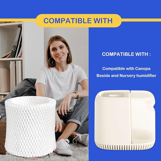 Humidifier Wicking Replacement Filter Compatible with Canopy Bedside and Nursery Humidifier, Wood Pulp & Paper Filter, 5