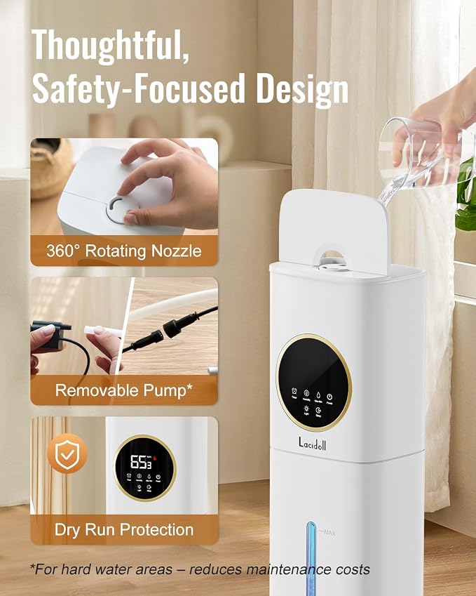 Humidifiers for Bedroom, 2.1Gal/8L Humidifier large room with Essential Oil Diffuser, Night Light, alternate product view 7