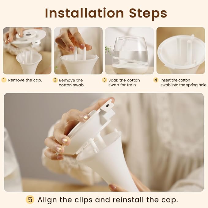 Humidifiers for Bedroom, 3 L Cool Mist Top-Fill 40H Super Long Time, 23dB Quiet, Baby Humidifier, Oil Diffuser for Large