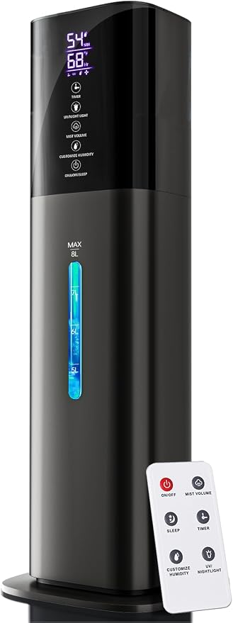 Humidifiers for Bedroom, 8L Quiet Humidifiers for Large Room with Timer, 360°Nozzle, product image