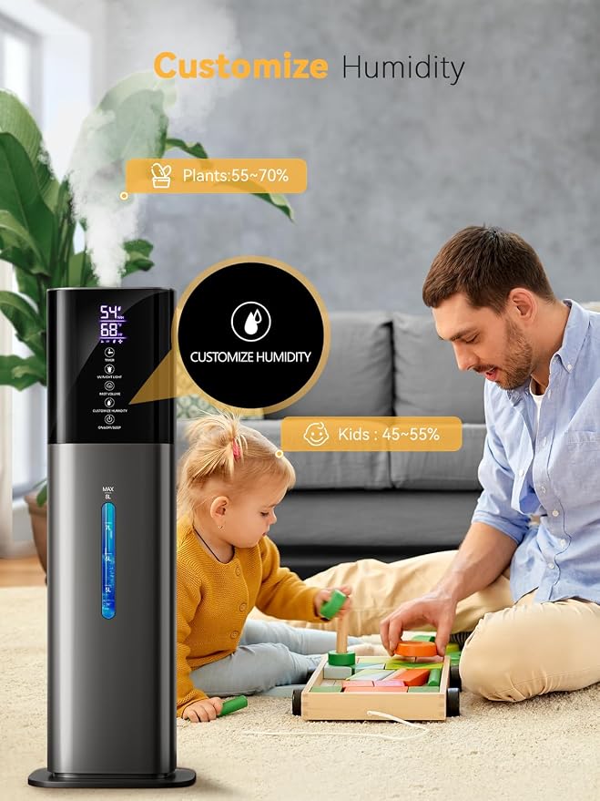 Humidifiers for Bedroom, 8L Quiet Humidifiers for Large Room with Timer, 360°Nozzle, alternate product view 5