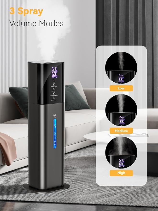 Humidifiers for Bedroom, 8L Quiet Humidifiers for Large Room with Timer, 360°Nozzle, alternate product view 6