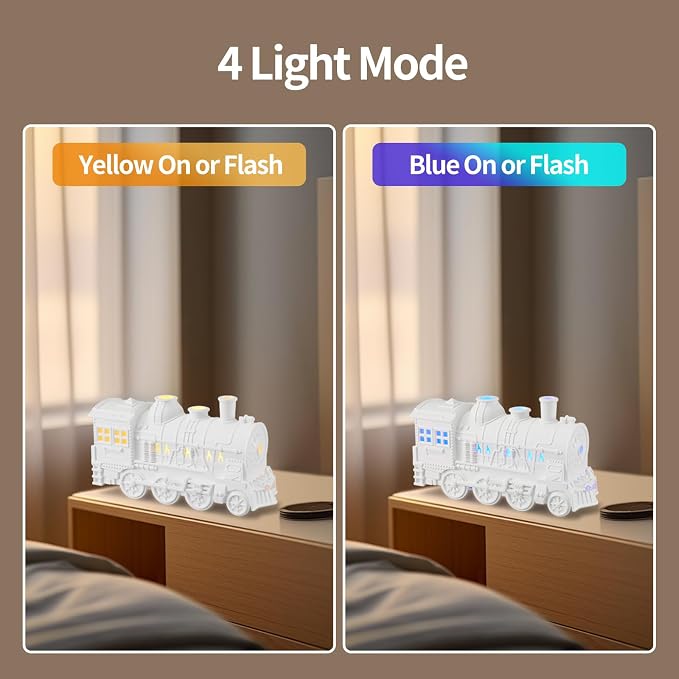 Humidifiers for Bedroom, Cool Quiet Steam Train Looking Mist Air Humidifier Diffuser for Home Baby Nursery & Plants and Auto