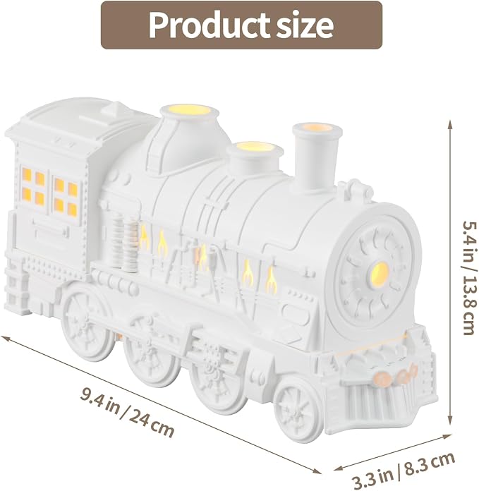 Humidifiers for Bedroom, Cool Quiet Steam Train Looking Mist Air Humidifier Diffuser for Home Baby Nursery & Plants and Auto