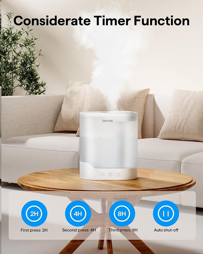 Humidifiers for Bedroom Home,2.5L Top Fill Cool Mist Air Humidifier for Large Room Baby Nursery,Quiet Ultrasonic,With Oil