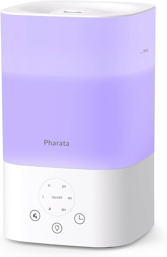 Humidifiers for Bedroom Home, 3.5L Top Fill Air Cool Mist Humidifiers for Baby Large Room Indoor Plants Nursery, Night Light