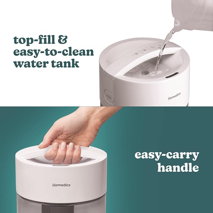 Humidifiers for Bedroom, Home, Nursery, Office and Plants. Total Comfort UV-C Ultrasonic Humidifier, Leak Resistant Design