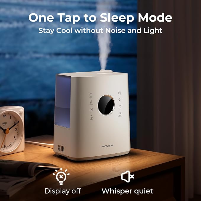 Humidifiers for Bedroom Large Room, 6.5L Top-Fill Warm & Cool 360° Rotatable Mist Ultrasonic Humidifier for Plants Baby Kids