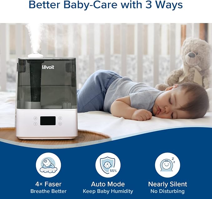 Humidifiers for Bedroom Large Room Home, (6L) Cool Mist Top Fill Essential Oil Diffuser for Baby & Plants, alternate product