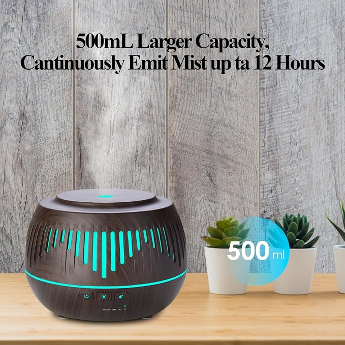 Humidifiers for Bedroom Large Room Home Whole House Baby Kids Plants,Cute Aromatherapy Diffuser 500ml Ultrasonic Cool Mist