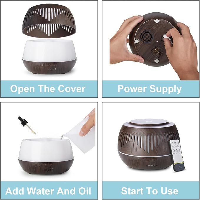 Humidifiers for Bedroom Large Room Home Whole House Baby Kids Plants,Cute Aromatherapy Diffuser 500ml Ultrasonic Cool Mist