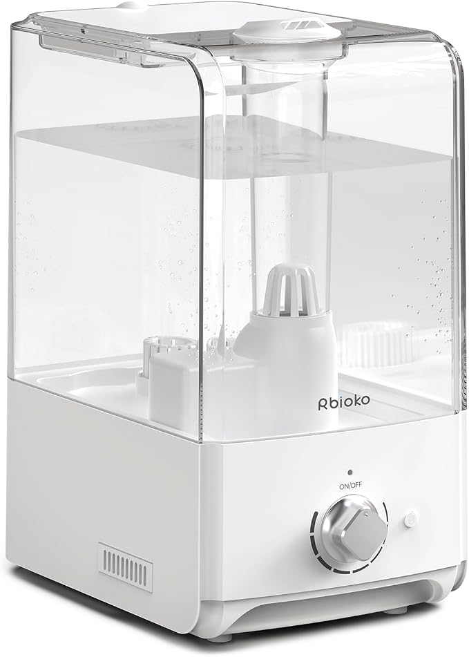 Humidifiers for Bedroom Large Room, Top Fill 6.5L Cool Mist Humidifier, 45H Runtime, 28dB Quiet Ultrasonic Air Humidifier for