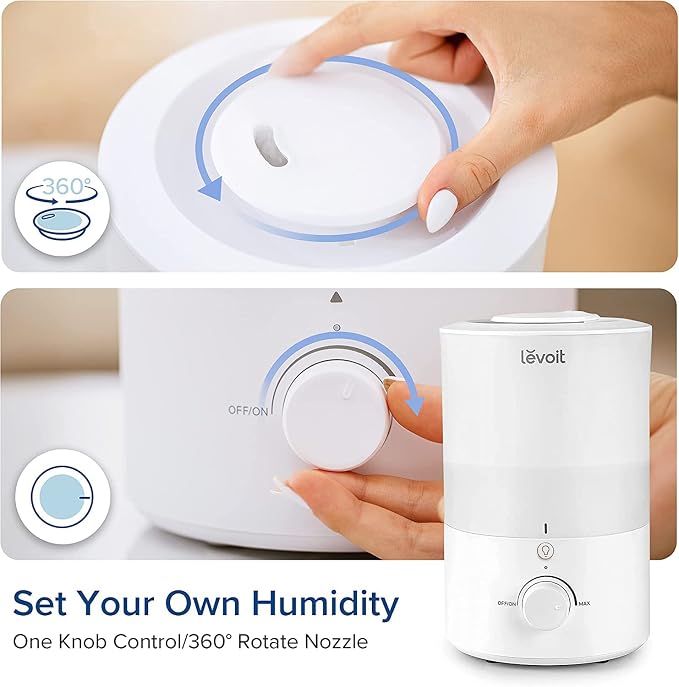 Humidifiers for Bedroom with Night Light(3L Water Tank)Cool Mist Top Fill Essential Oil Diffuser for Baby Nursery and Plants
