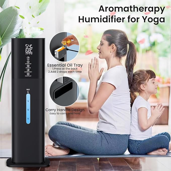 with 7 Colors Light, 2.1Gal(8L) 3 Speed Quiet Ultrasonic Cool Mist Humidifier with 360°