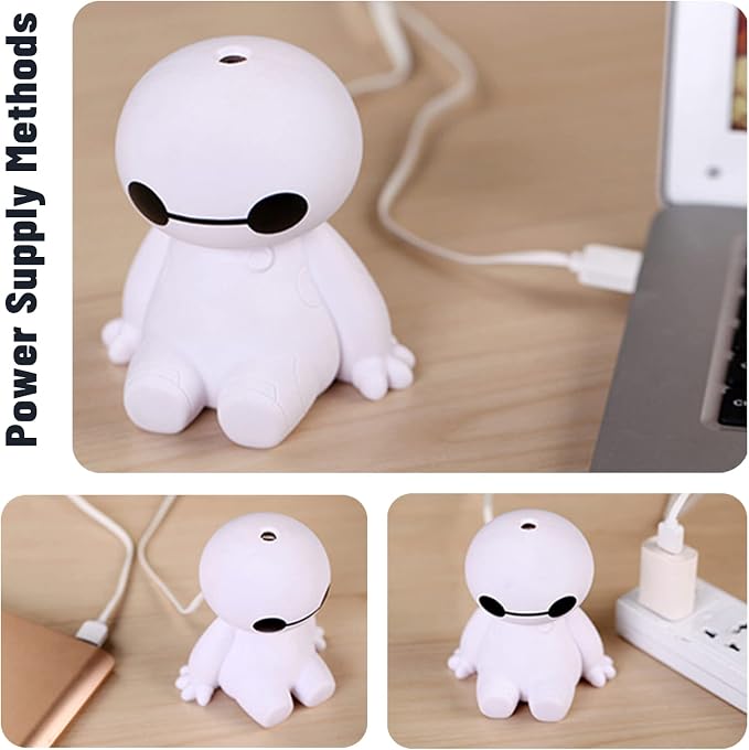 Humidifiers Portable Small Cool Mist Humidifiers Mini USB Personal Desktop for Travel, Car, Office Room, Bedroom (White)