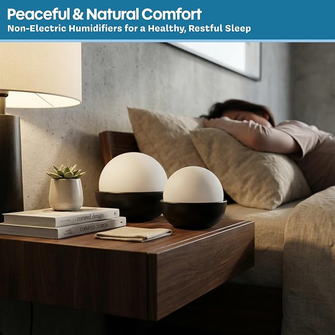 Humidifiers, Set of 2 Stone Decorative Ceramic Natural Water Humidifier, Non-Electric Battery Free for Bedrooms, alternate