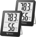 Humidity Meter, 2 Pack Room Thermometer Indoor, Hygrometer with 5s Fast Refresh, Temperature Humidity Monitor Meter for Baby