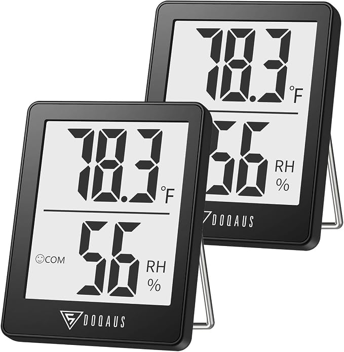 Humidity Meter, 2 Pack Room Thermometer Indoor, Hygrometer with 5s Fast Refresh, Temperature Humidity Monitor Meter for Baby