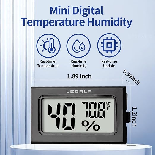 Humidity Meter Hygrometer Room Thermometer Indoor Digital Temperature and Humidity Monitor Mini Hygrometer, alternate view 2